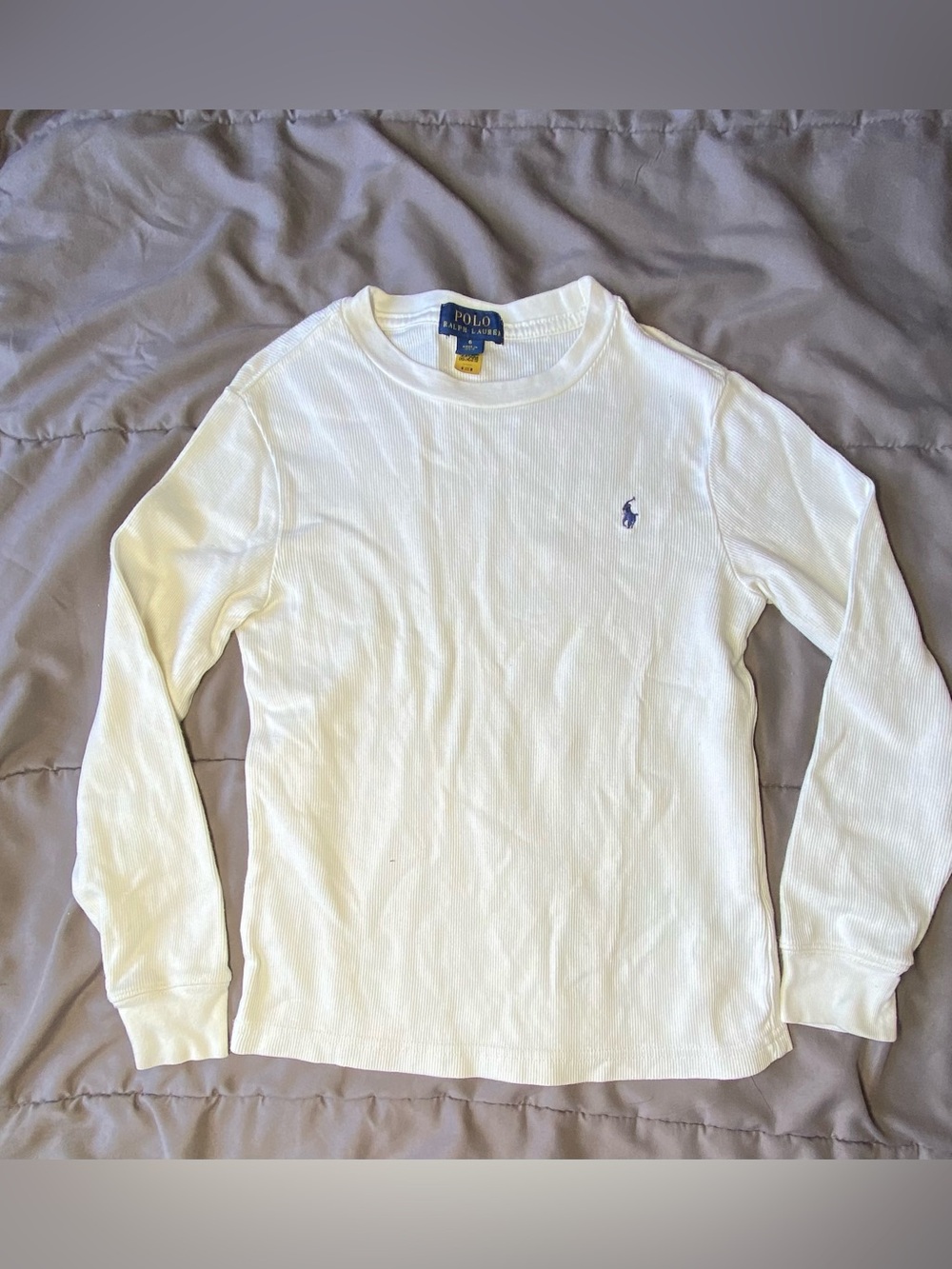 Polo by Ralph Lauren White Ribbed Crew Neck Tee